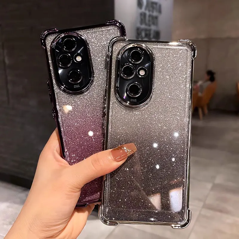 Shockproof Phone Case For Honor 200 Case Silicone Glitter Cover For Honor 200 pro X9 90 Lite 50 SE 70 X60i Bling Case Honor200