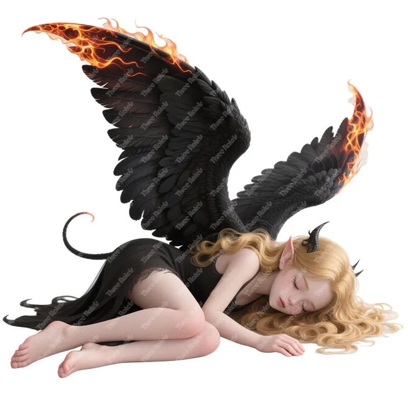 Three Ratels CAB103   Enchanting Black winged Fairy Anime Wall Stickers for Home Decoration Personalized car decals