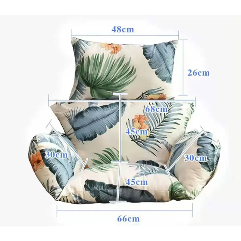 Swing Lounger Cushion Cover Washable Hanging Egg Hammock Basket Pillowcase Chair for Garden Patio Beach (no Swing, no Filling)