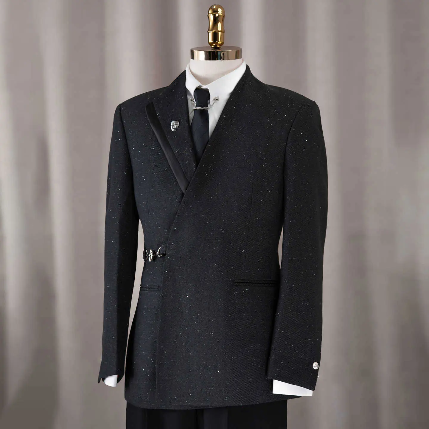 

Shine Wedding Men Suit Business Wear Tailor-Made Gentleman Tuxedo 2-Pcs Sequin Coat Pants Party Singer Groom Suits Customized