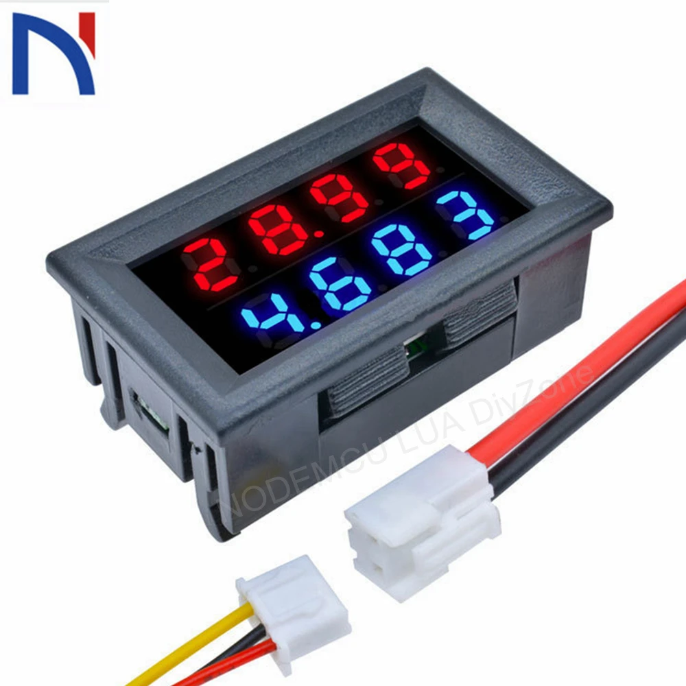 DC 100V 200V 10A LCD Digital Voltage Current Meter Tester Adjustable Ammeter Voltmeter Panel Volt Detector Dual LED Displa