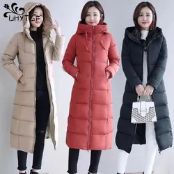 Manteau long et droit pour femme, doudounes décontractées pour femme, parkas à capuche minces, vêtements d'extérieur surdimensionnés à la mode, grande taille 5XL, hiver 2024