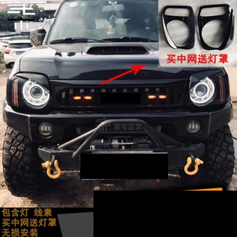 For Suzuki JIMNY Front Bumper Grill Mask Radiator Grille light cover led Car accessories accesorios para auto