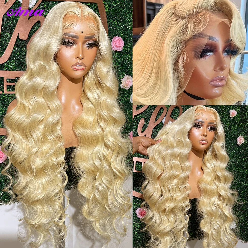 613 HD Lace Frontal Wig 13x6 13x4 Glueless Body Wave Lace Front Wig Pre Plucked 250 Density Blonde Lace Front Wig Human Hair