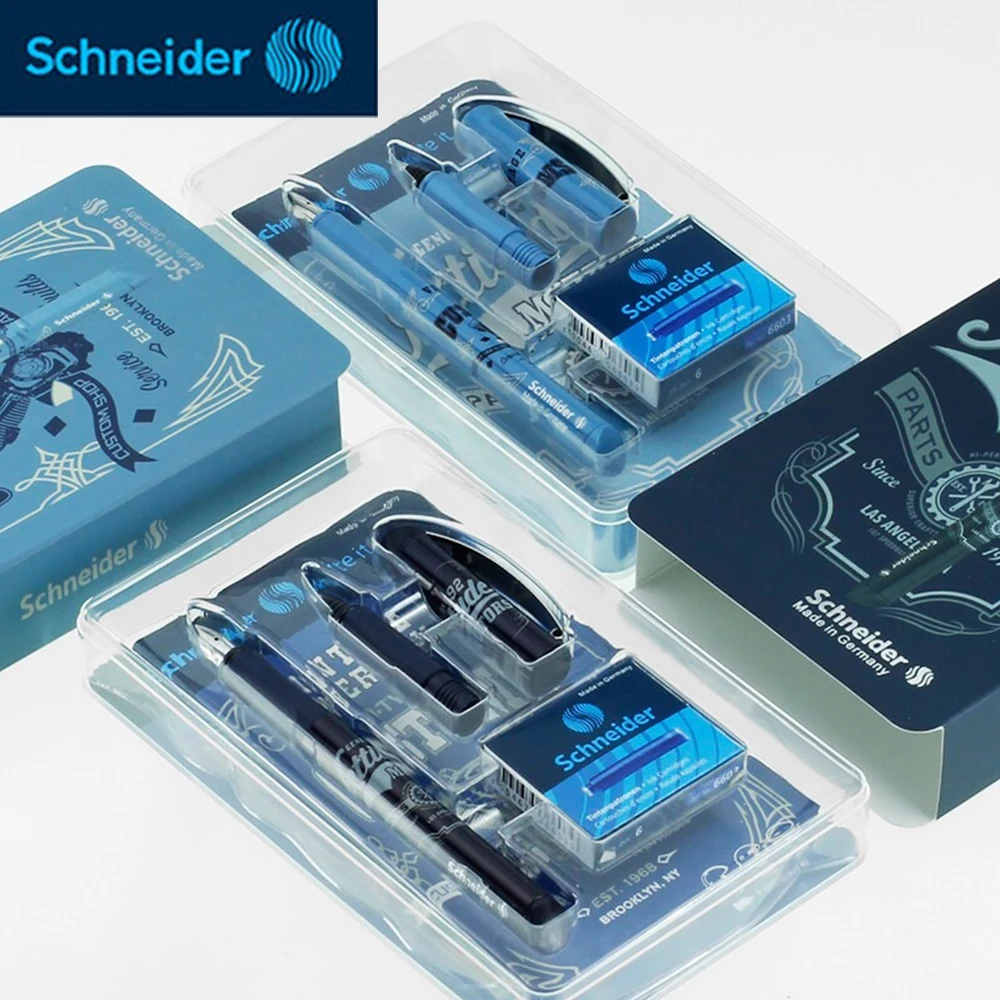 1Set Schneider Limited Edition Fountain Pen+Rollball Pen 0.5mm Correct The Posture Office Accessories School Supplies Stationery