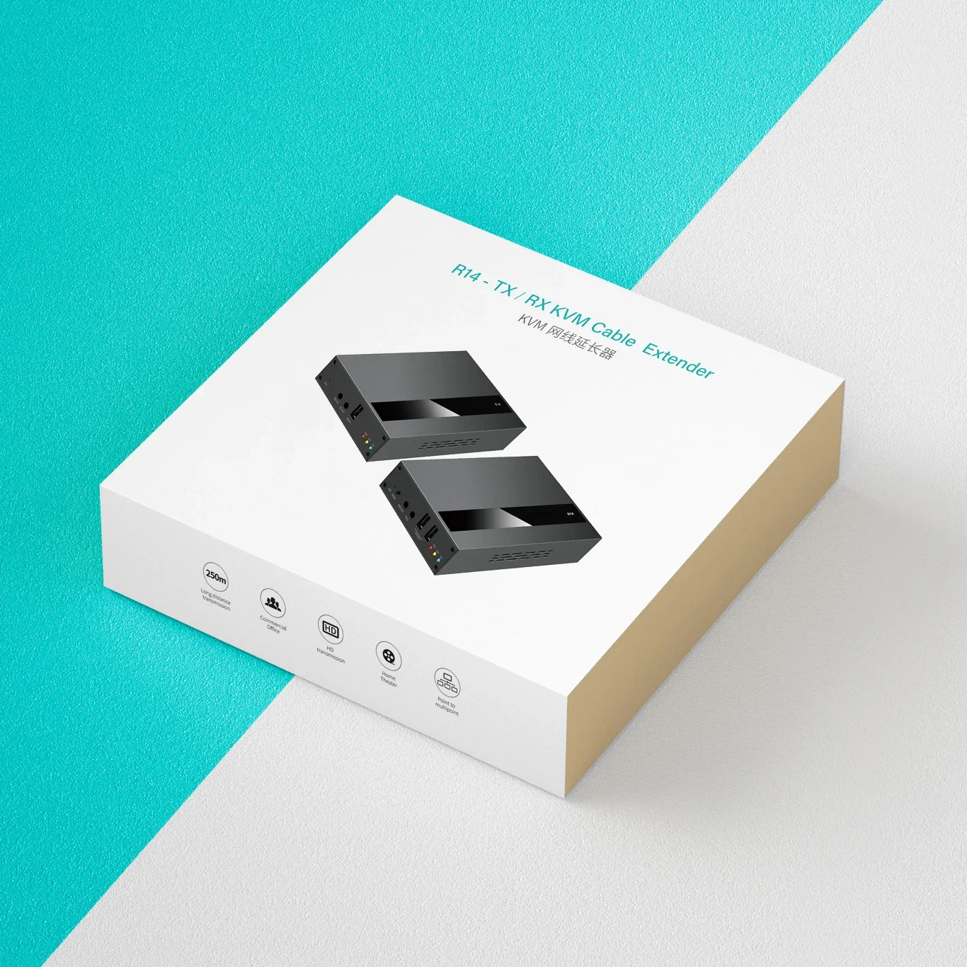 System prezentacyjny R14 4K Multiviewer z podwójnymi ekranami, Airplay, Miracast, nadajnik i odbiornik wideo, przedłużacz kabla HDMI KVM