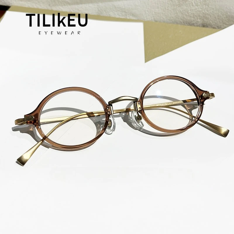 

Japanese Retro Small-size Acetate Titanium Eyeglasses Frame Men's Classic Oval Eyewear Women's Luxury Fashion Glasses Frame 2026