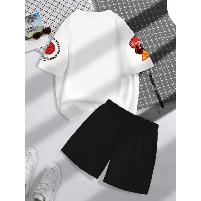2025 Summer New Casual Fashion 3D Printed Soft Comfortable Lightweight Breathable Men's Short Sleeved Shorts Set