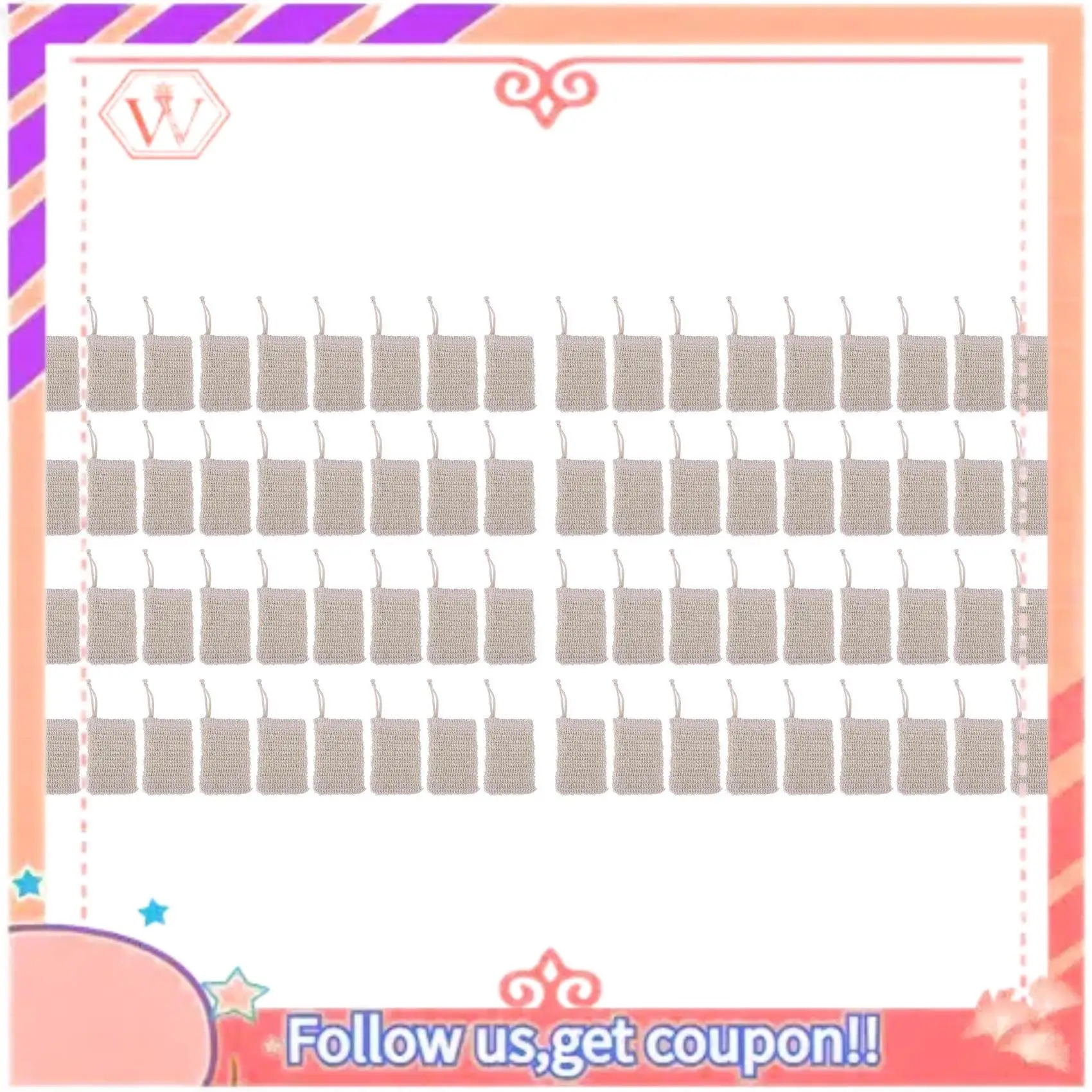 

AT84-Shower Bath Sisal Soap Bag Natural Sisal Soap Bag Exfoliating Soap Saver Pouch Holder 72Pcs