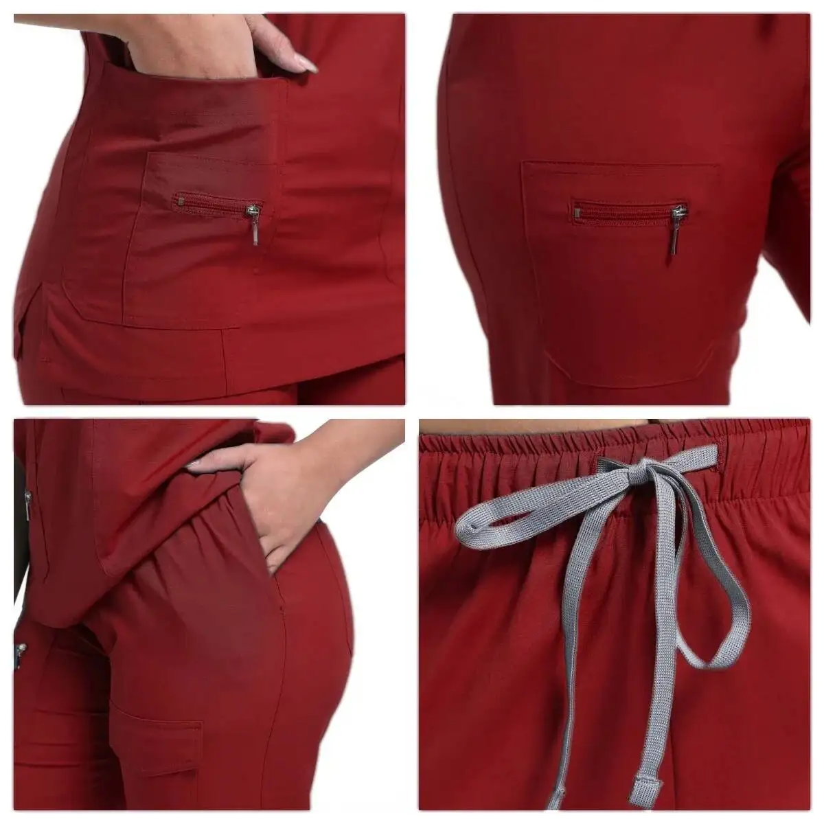 Chirurgische Uniformen Vrouw Blouse Strechy Scrubs Top + Broek Sets Medico Kleding Voor Artsen Verpleegkundigen Klinisch Medisch Uniform