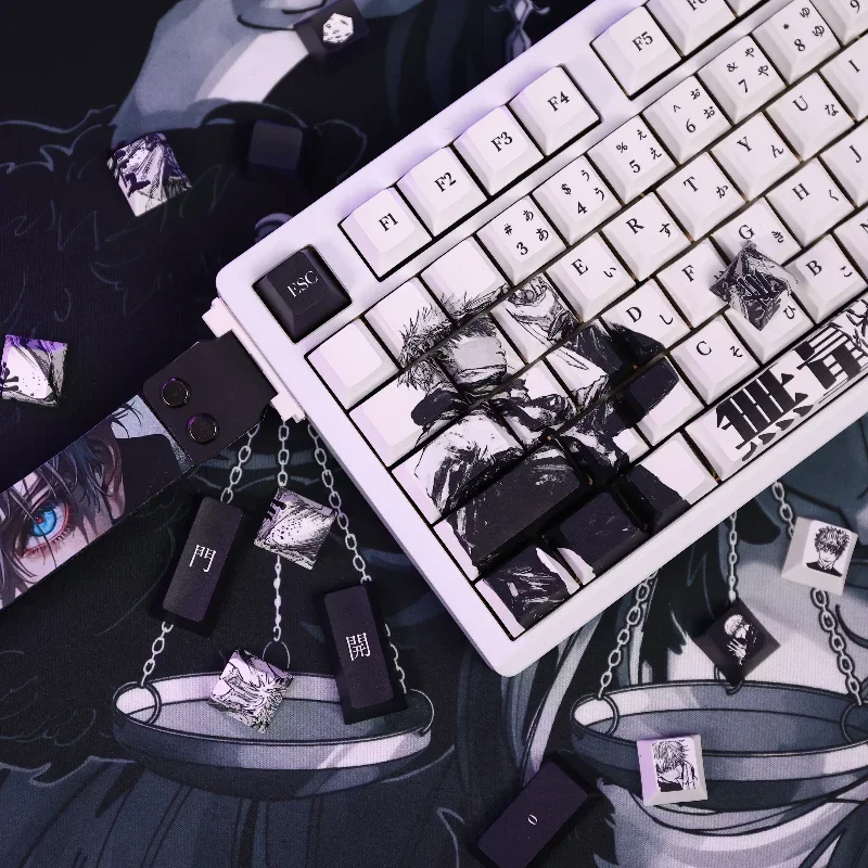 Imagem -03 - Gojo Satoru Anime Keycaps Grupo Sublimação Perfil Cereja Acessórios Teclado Mecânico Custom Handsome Keycaps
