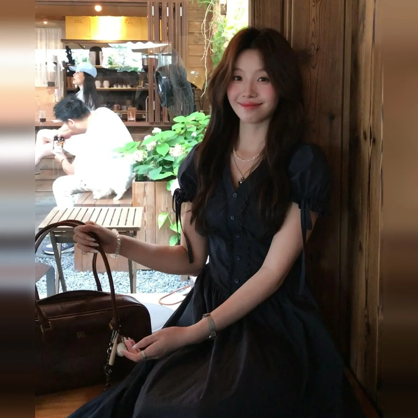 Vestidos de manga curta feminino ajuste apertado outono veludo bezerro lapela bordas em camadas regular rural all-match literário simples