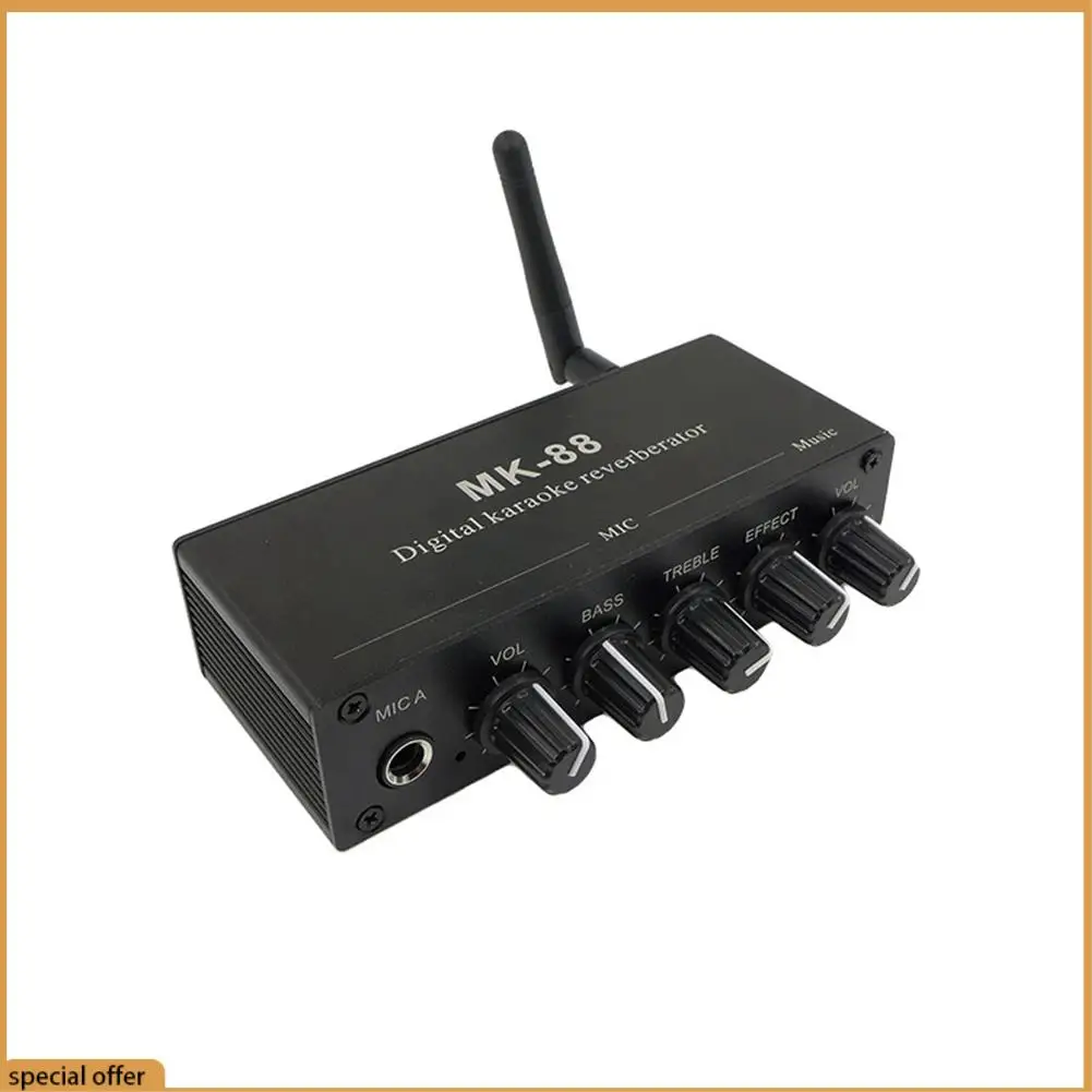 A68Z MK-88 Bluetooth Coaxial Decoder Stereo Preamplifier Audio Amplifier Mixing Board With DC 12V Power-Adapter US Plug