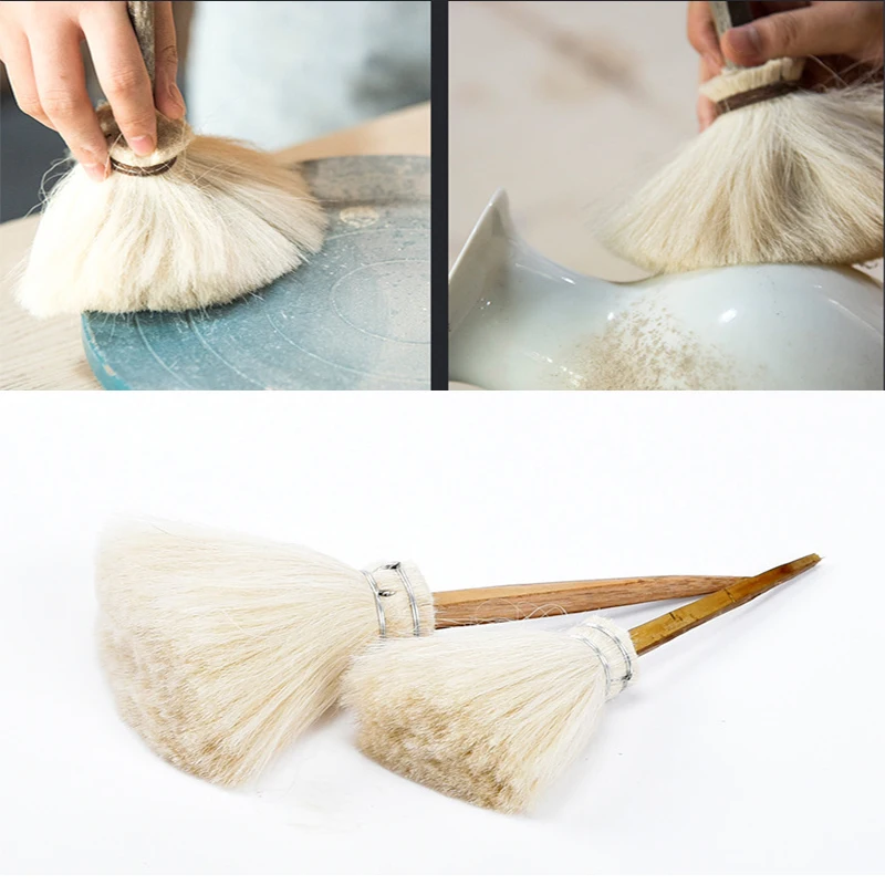 Wool Sweeping Gray Pen Ceramic Glaze Underglaze Brush Tool Size Cleaning Brush Tip Soft and Delicate Does Not Hurt Ceramics