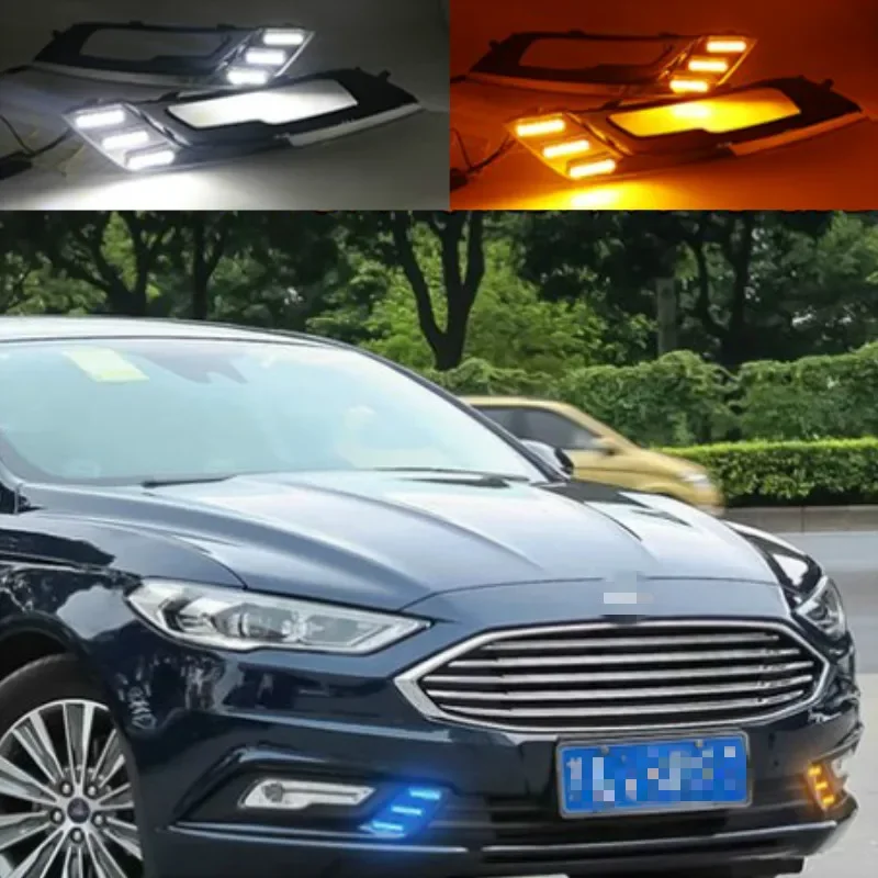 1set for Ford Fusion Mondeo 2017 2018 LED DRL Fog lamp Daytime Running Light Daylight Waterproof Styling light