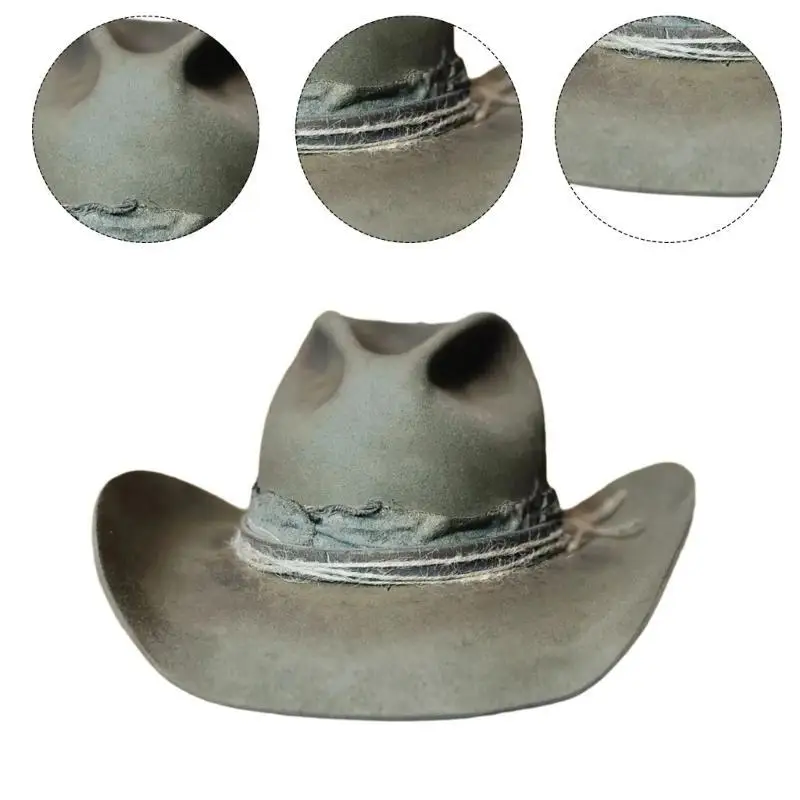 

652F шерстяная ковбойская шляпа, мужская шляпа-федора с рулонными полями, тематический костюм для вечеринки, шляпа