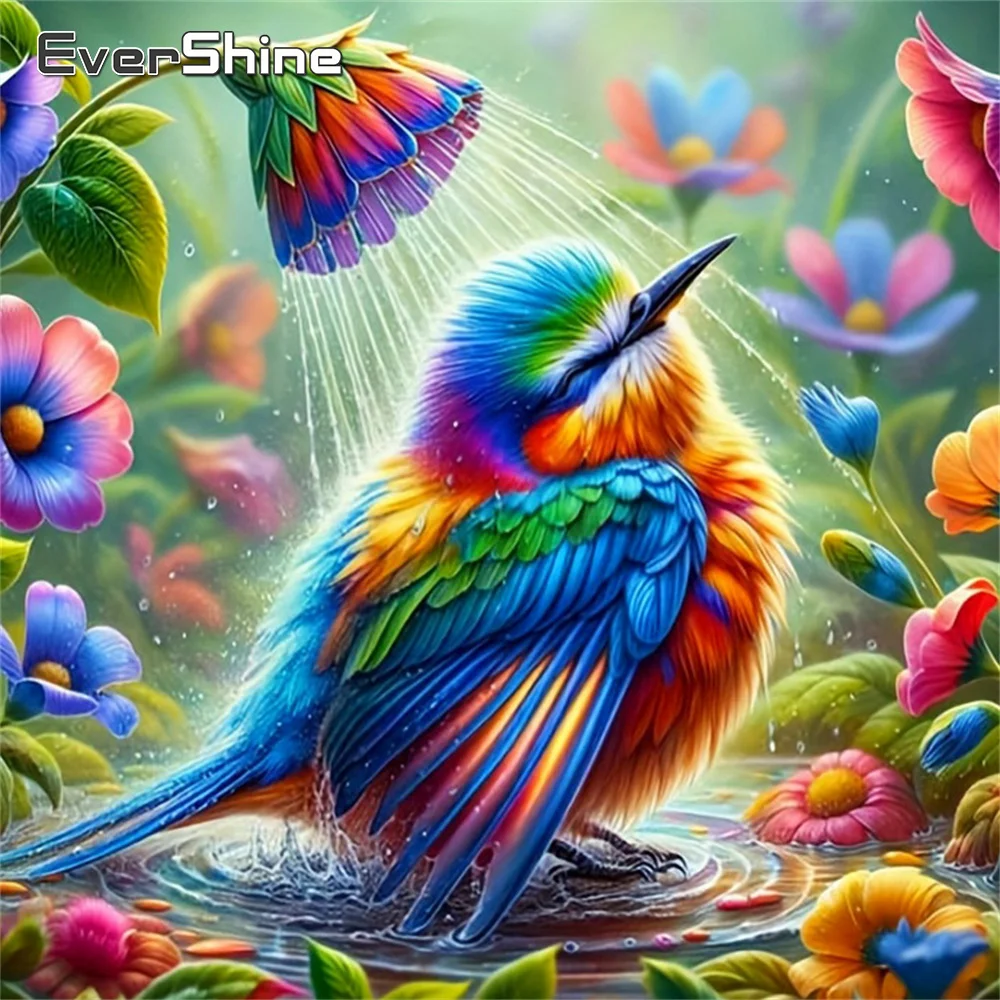 Evershine Vollquadrat Diamant Malerei Vogel 5D DIY Kit Mosaik Tier Strass Bild Stickerei Blume Wand Dekor