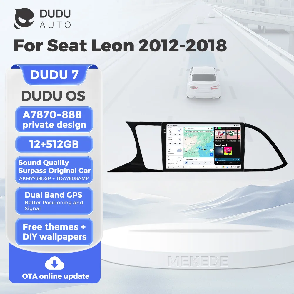 DUDUAUTO DUDU7 A7870 8 ядер 12 + 512G для Seat Leon 2012-2018 мультимедийный видеоплеер беспроводной Carplay двухдиапазонный GPS AKM7739 DSP BT