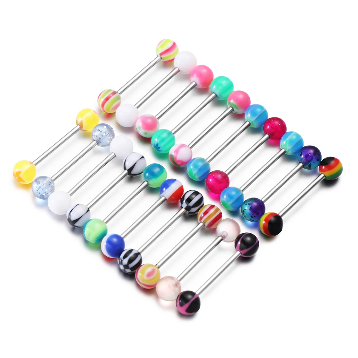 Tongue Bar Piercing Jewellery Stud Tounge Balls Ring Girls Women Body Kit Metal