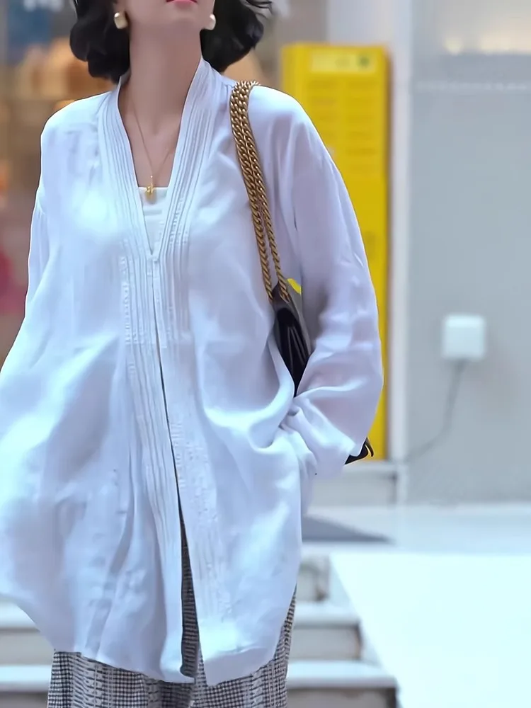 European And American Fashion Versatile Shirt, Women'S Spring And Autumn New Style, High-End And Loose Casual Top