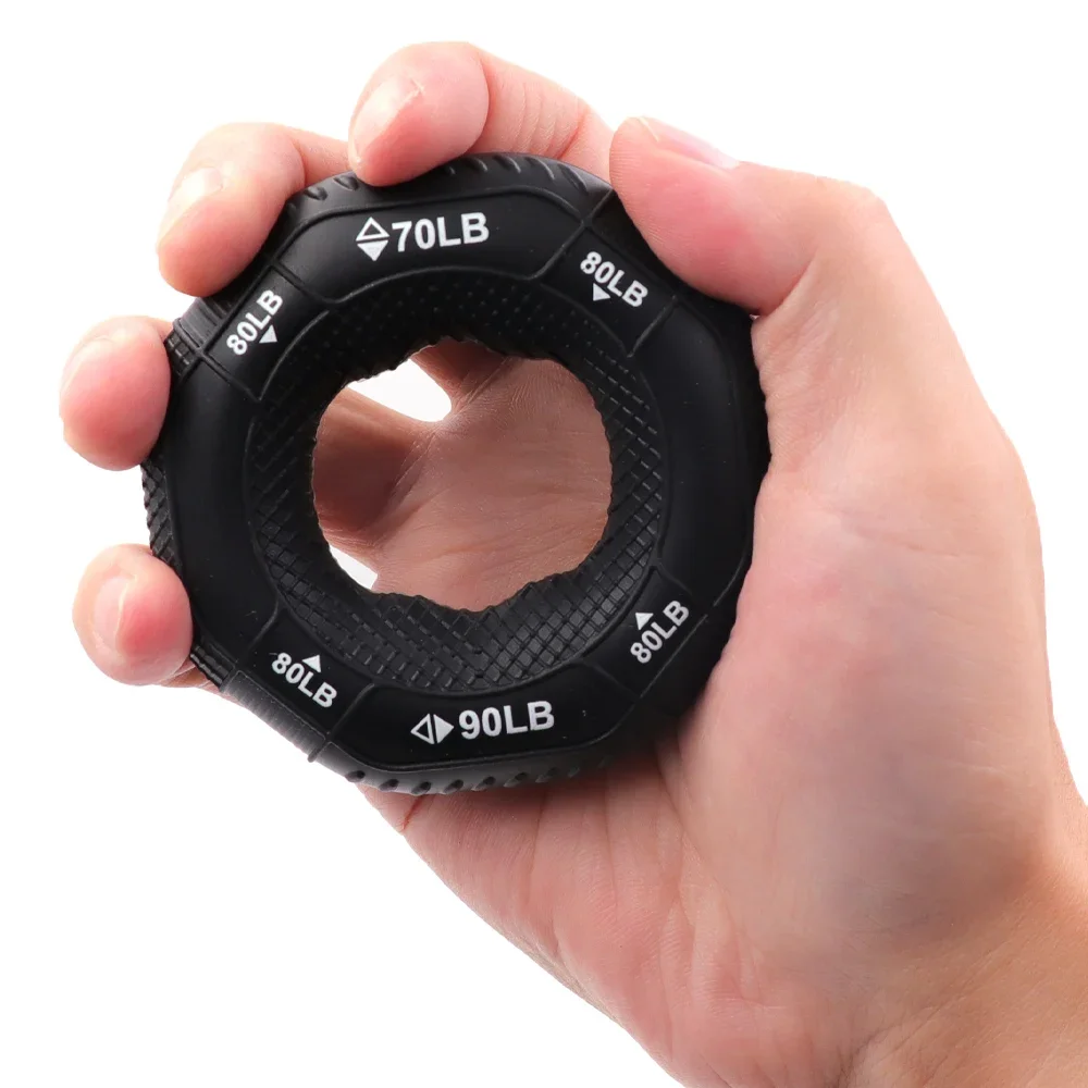 Silicone Hand Trainer Finger Gripper Ring Hand Power Gripper Ring Stress Relief Gym Home Workout Exercise Fitness Equipment