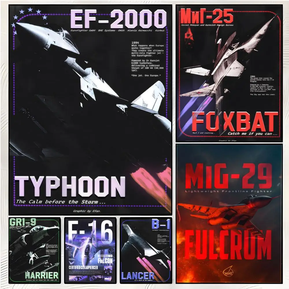 military aviation vehicle F-Fighter Jet Poster Superior Home Space Pub Indoor Decorative Art & Home Decor
