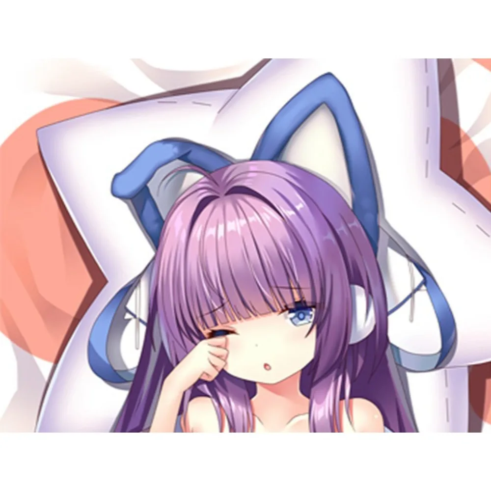 Purple Long Hair Tashkent Character Peach Skin Fabric Body Pillow Cover Otaku Bedroom Decor