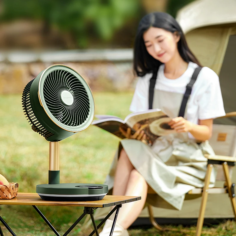 XK Mosquito Repellent Floor Fan Home Wireless Noiseless Electric Fan Outdoor Folding Storage Desktop