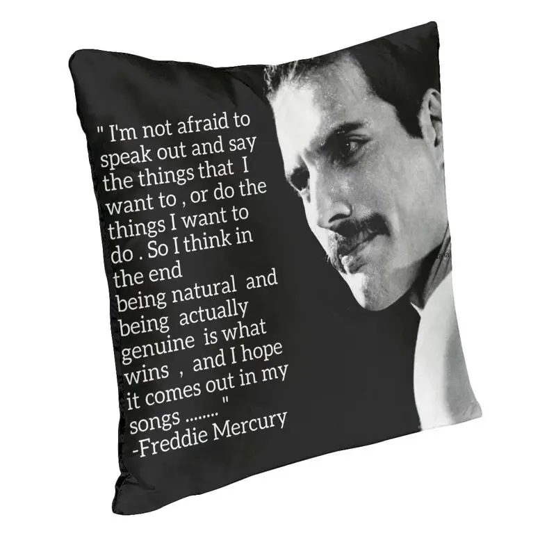 Freddie Mercury Quotes Cushion Cover Rockstar Rock Singer Throw Pillow Case for Living Room Custom Pillowcase Home Decor