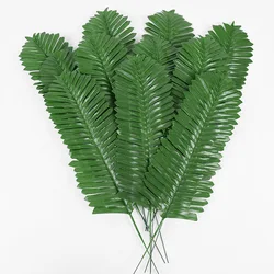 10/20pcs Artificial Green Palm Leaves Tropical Monstera Silk Turtle Leaves for Hawaiian Luau Beach Wedding Party Home Decoration