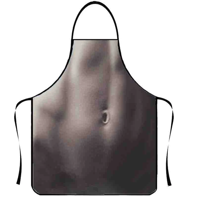 Cartoon Muscle Man Sexy Woman Funny Kitchen Waterproof Aprons Personality Novelty Creative Couple Aprons Party Decoration