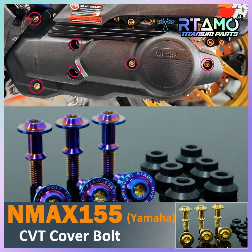 

RTAMO Titanium Alloy Bolts M6 CVT Bolt for YamahaNmax 155 V1V2