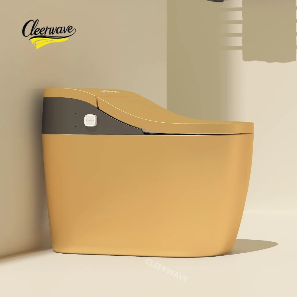 Hot Selling Design Sanitary Wares Black Golden WC Electric Smart Bidet Toilet Remote Control Intelligent Automatic Dual-Flush