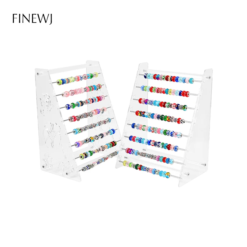 Transparent Acrylic Pendant Earring Display Stand Rod Bracelet Beads Collection Holder Rondelles Rack Trollbeads E Series Charms