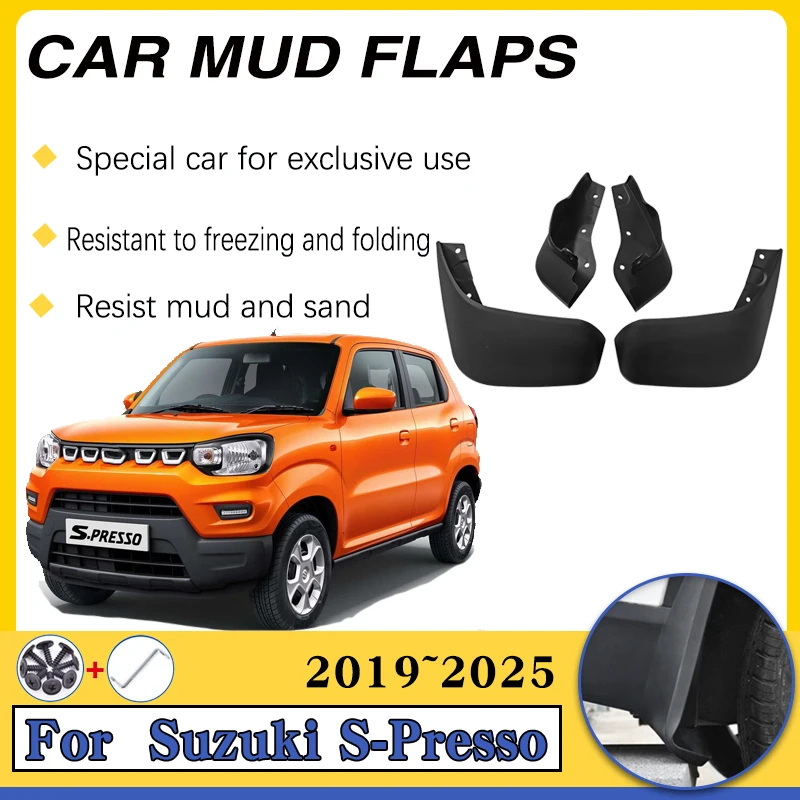 Car Mudguards For Suzuki S-Presso GLX 2019~2025 Auto Anti-scratch Mud Flaps Splas Splash Guard Fenders Car Accessories Mud Guard