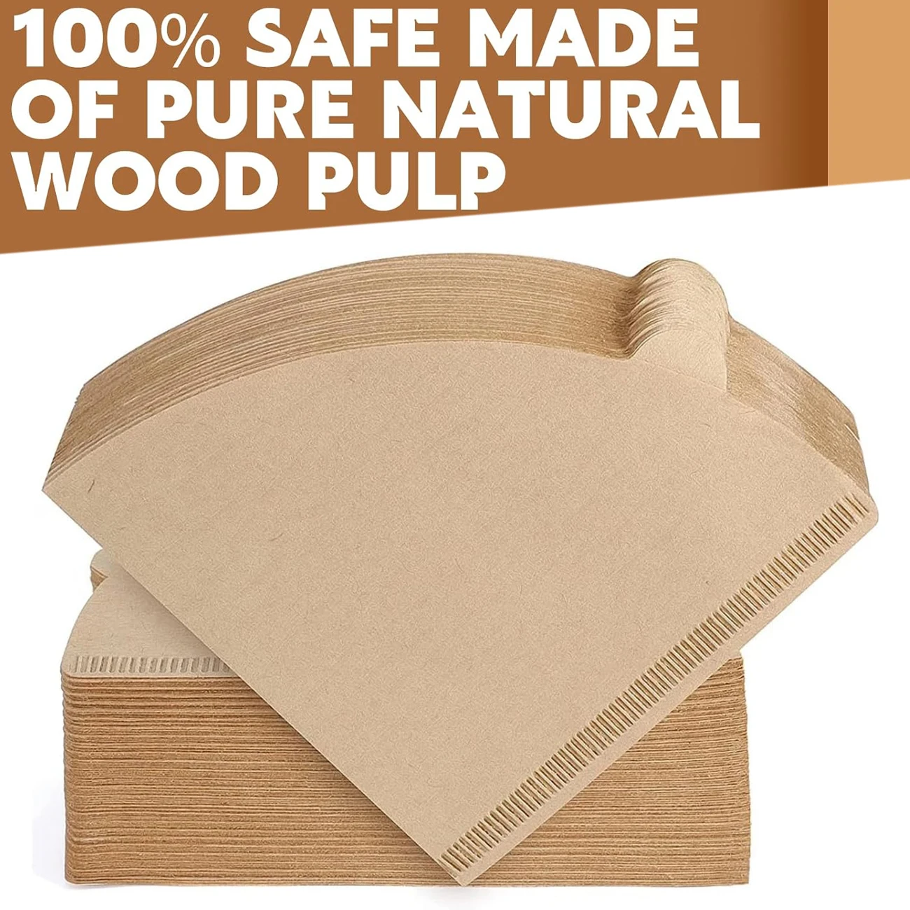 

Coffee Filter Paper V-Shaped Natural Wood Pulp Made V-Shaped Pour Over Drip Coffee Filter Paper 50/100 Pieces