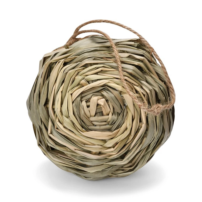 4Pack Hanging Bird Nest House For Outside,Hand Woven,Made Of Natural Grass For Gardens,Balconies,Tree Trunks