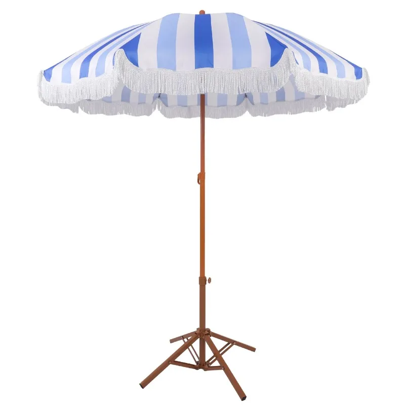 

Beach vacation, beach umbrella, courtyard, striped tassel sun protection, terrace sun protection