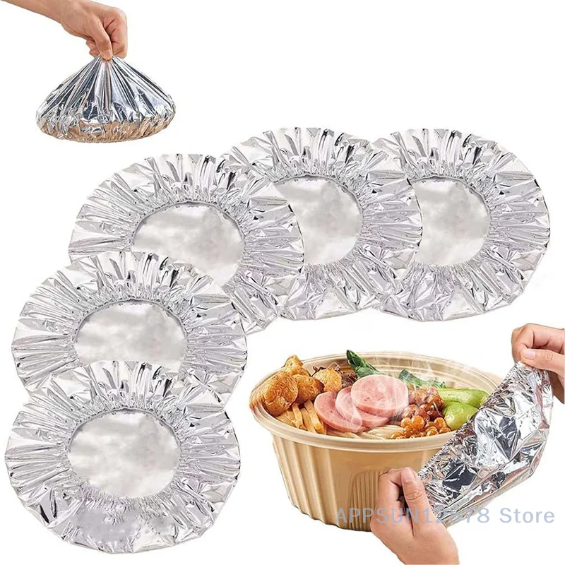 20/100PCS Repeatable Aluminum Foil Insulation Covers - Eco-Friendly Kitchen Food Covers For Bowls & Dishes Storage For Kitchen