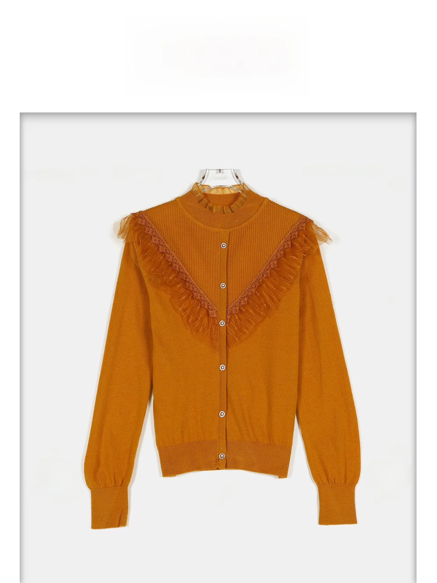 

eila 2025 Autumn Winter New Splicing Net Wool Casual Versatile Base irt Sweater Women's Knitted Long Sve round Ne Wa...