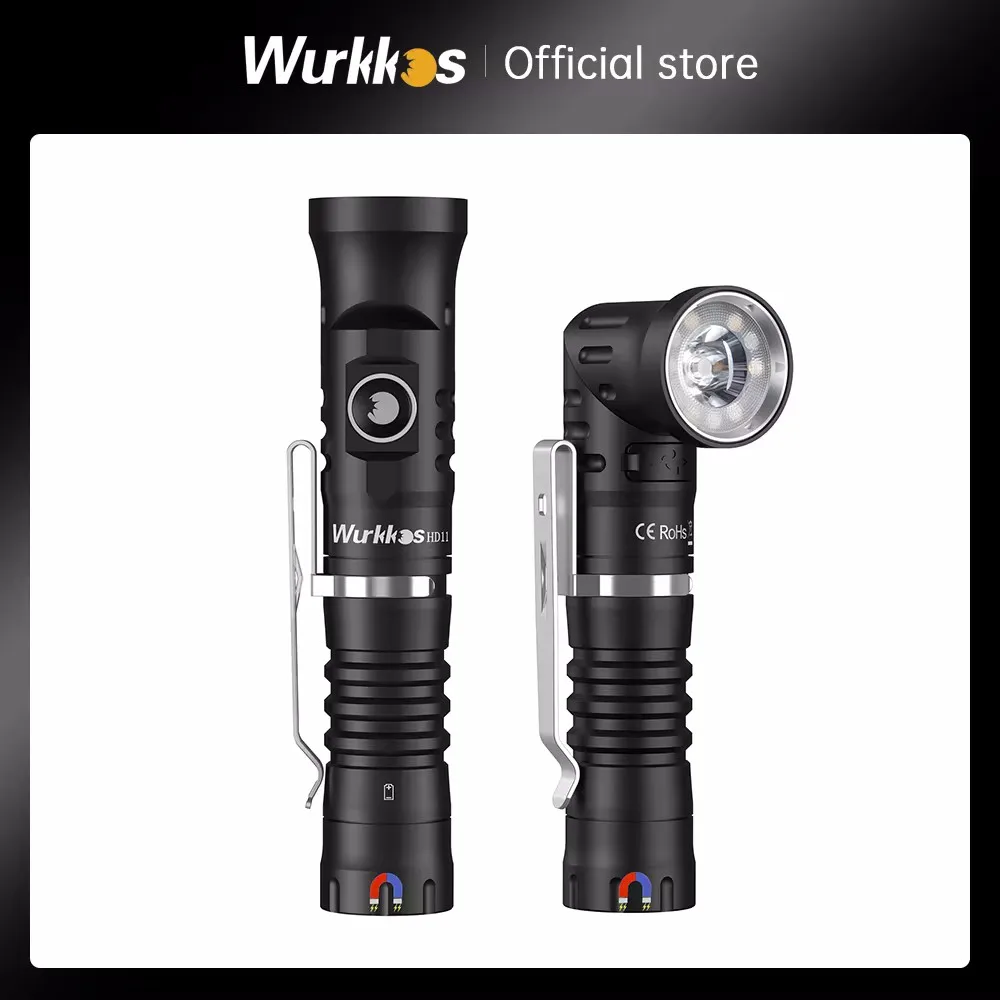 wurkkos lanterna led dobravel com cauda magnetica usb c tocha recarregavel edc caminhadas luz vermelha 90 maximo 1800lm ip68 hd11 18650 01