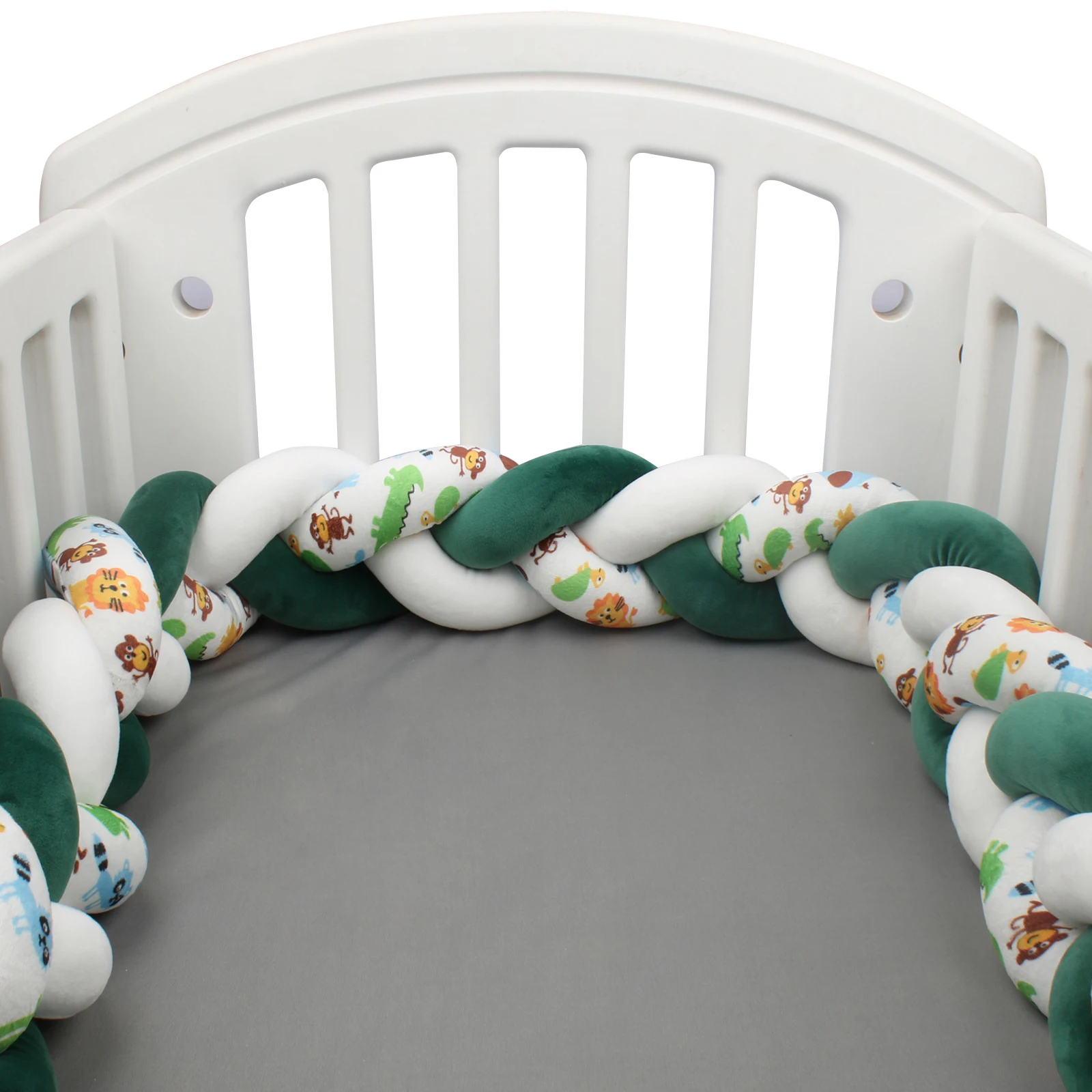 1M/2M/3M/4M Cartoon Print Crib Bumper Infant Cradle Cot Protector Cushion Crib Anti-collision Room Decor Baby Bed Bumper