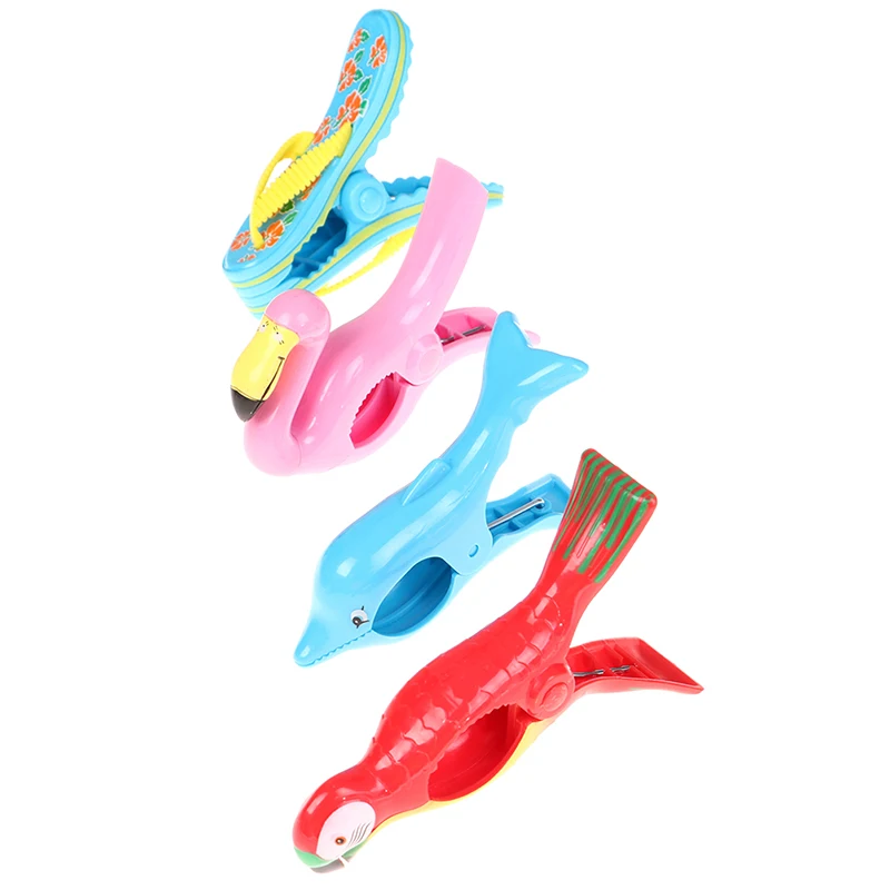 1PC Plastic Beach Towel Clips For Sunbeds Sun Lounger Animal Decorative Clothes Pegs Pins Large Size Drying Racks Retaining Clip