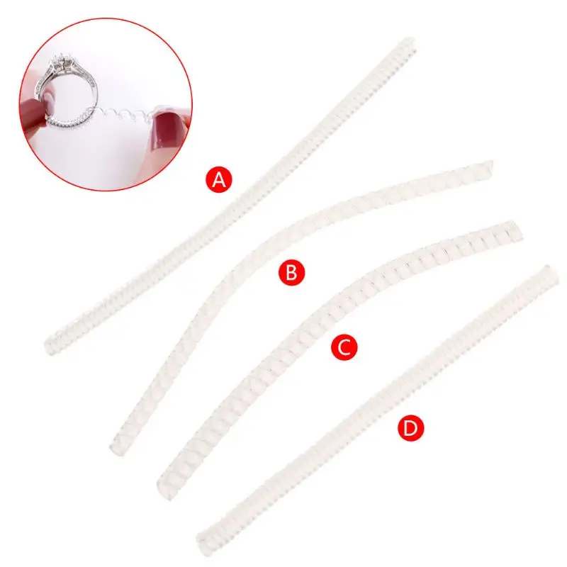 10 Pcs Clear Plastic Ring Size Adjuster Useful Comfortable Ring Guard Ring Resizer Invisible Reducer Guards for Any Ring