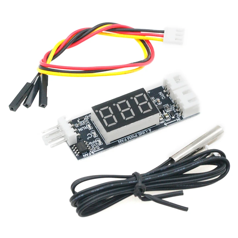 DC 12V 4 สาย PWM พัดลมอุณหภูมิควบคุม Governor อุณหภูมิความเร็วดิจิตอลจอแสดงผลสนับสนุน 3A พัดลมเปิด/ปิด
