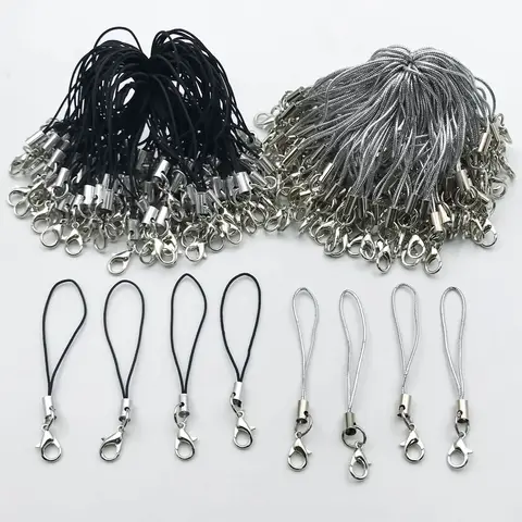 DIY 쥬얼리 제작용 랍스터 걸쇠 랜야드 스트랩 코드, 모바일 스트랩, 나일론 키링 체인, 20 개, 50 개