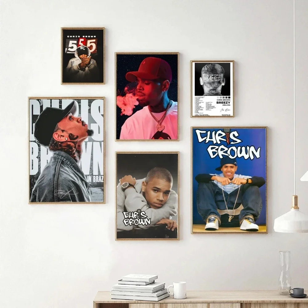 Rapper Singer C-chris Brown Poster Modern Art Print Gallery Wall Decor For Living Room Bedroom Office Creating Serene Ambiance