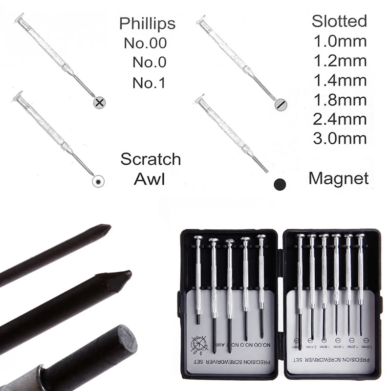 11-teiliges Mikro-Präzisions-Schraubendreher-Set, Mini-Uhrmacher-Reparaturwerkzeuge für Uhren, Schmuck, Brillen und Kleinelektronik – Detail 5