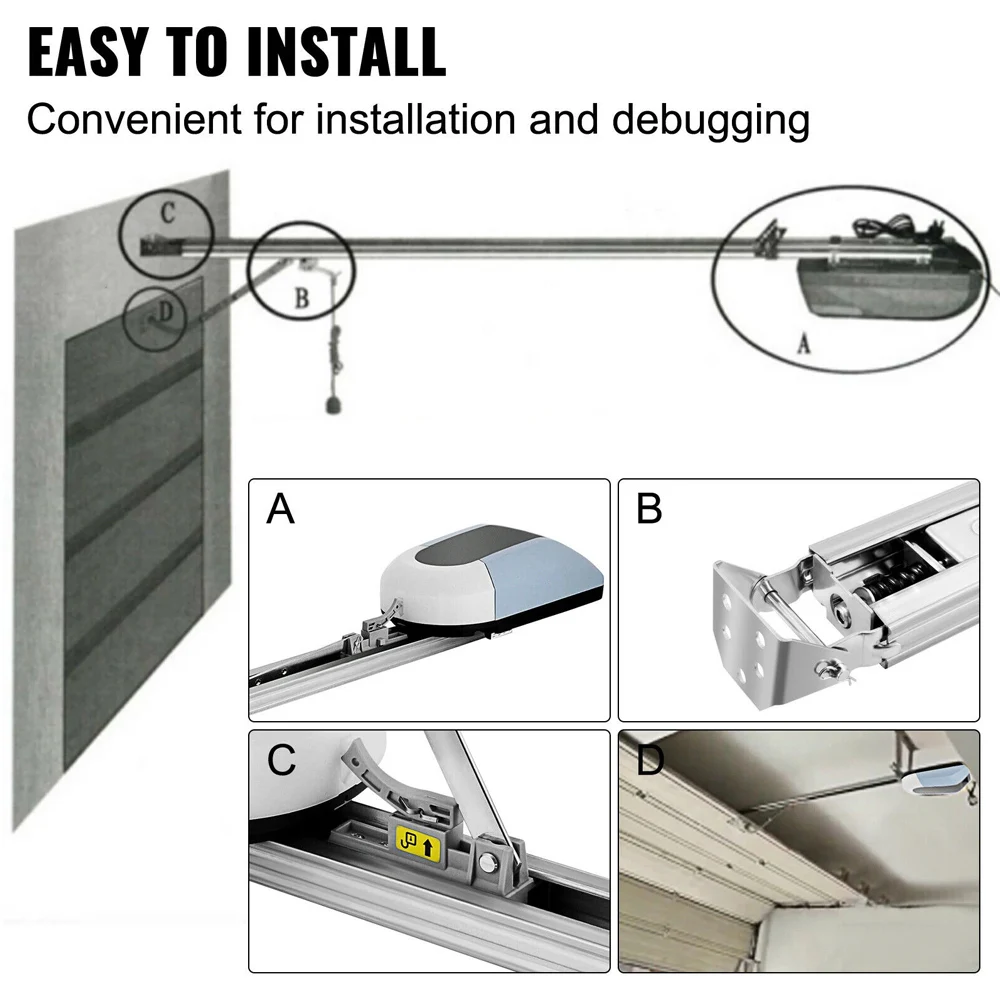 Imagem -04 - Abridor de Portas de Garagem com Controle Remoto Heavy Duty Drive Kits de Trilhos para Porta de Estacionamento 3m 1200n 17 Mm²