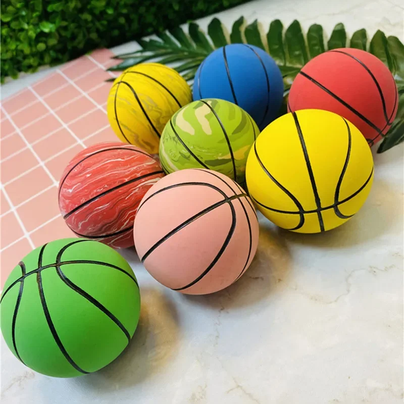 6cm Ultra-high Elastic Mini Rubber Small Basketball Decompression Hollow Elastic Ball Children's Toy MINI Basketball Gift